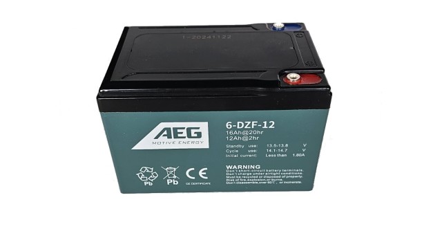 ΜΠΑΤΑΡΙΑ AEG MOTIVE 6-DZF-12 ΒΑΘΕΙΑΣ ΕΚΦΟΡΤΙΣΗΣ VRLA AGM-GEL 12V16AH c20